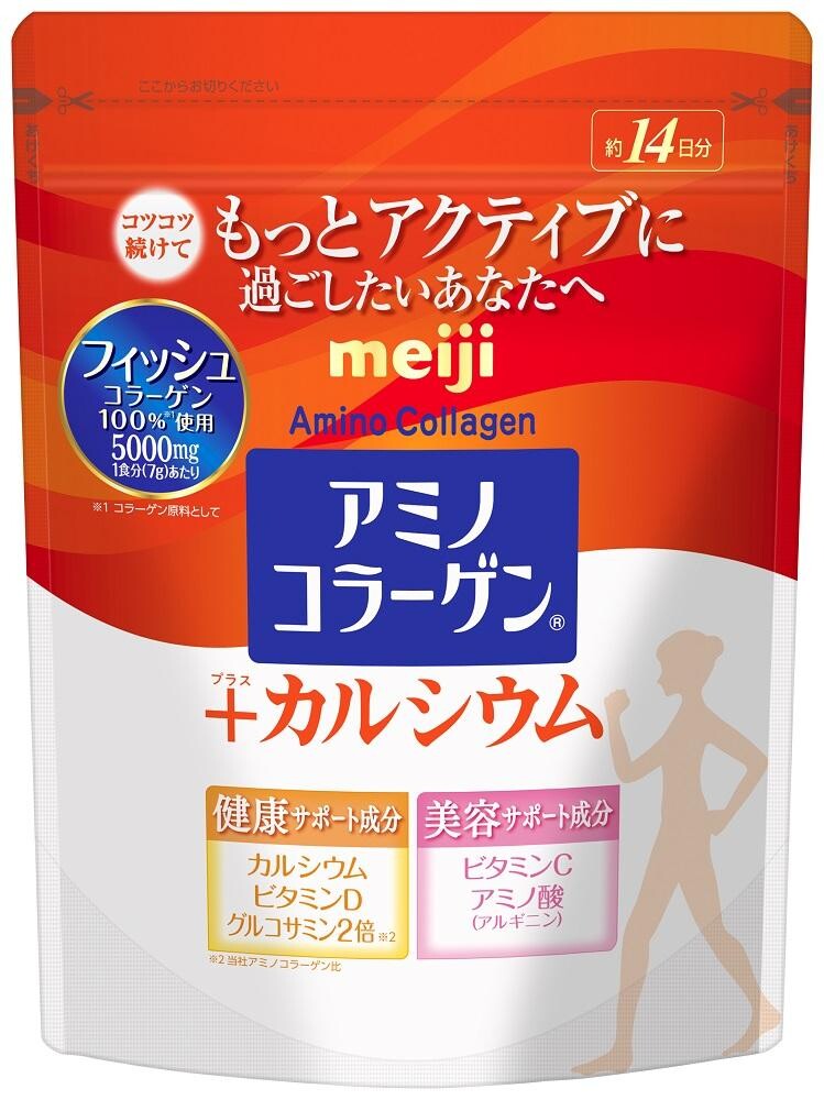 Meiji Amino Collagen + Calcium明治氨基膠原蛋白 (添加鈣配方) 98克 建議零售價︰HKD$119.00